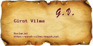 Girst Vilma névjegykártya